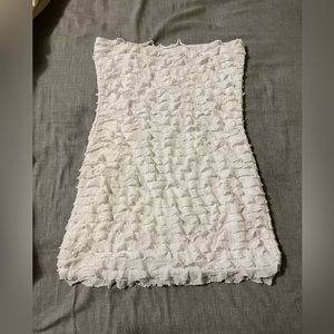 white large strapless dress